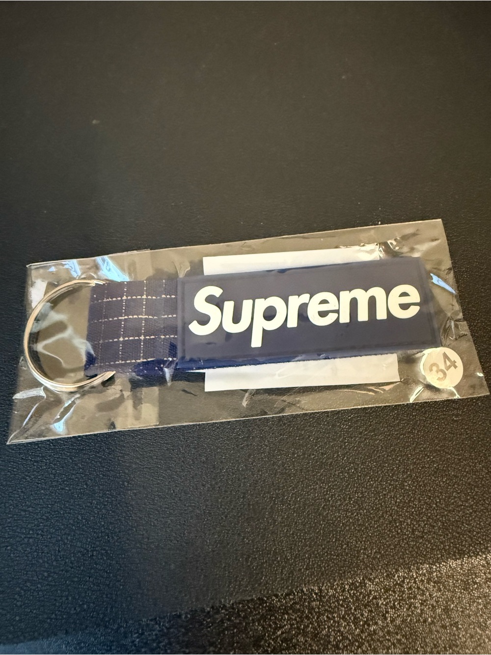 Supreme Ripstop Navy Keychain